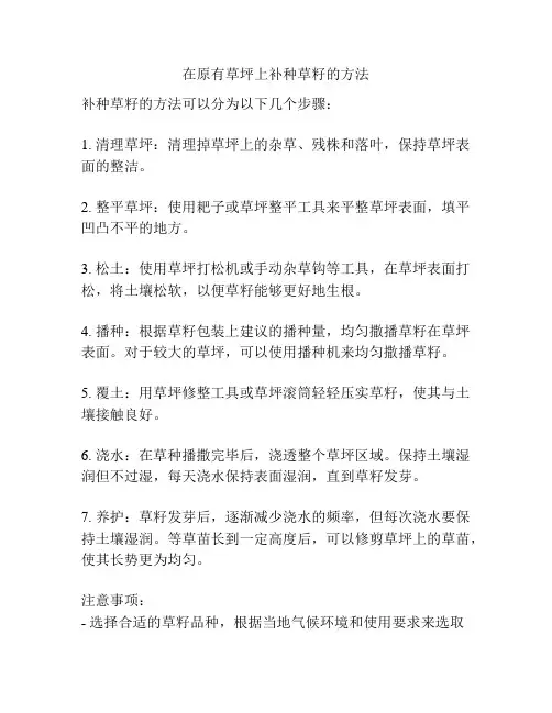 在原有草坪上补种草籽的方法