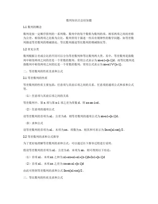 数列知识点总结加题