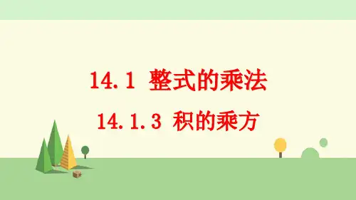 人教版数学八年级上册   积的乘方