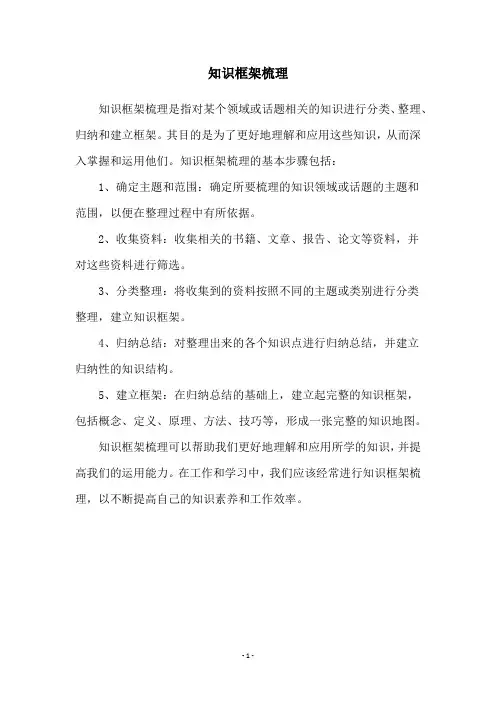 知识框架梳理