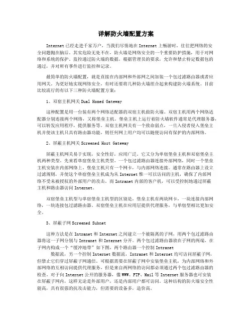 详解防火墙配置方案