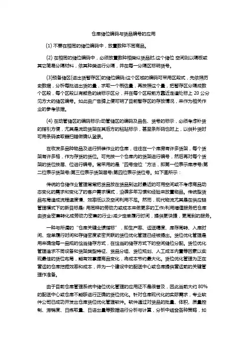 仓库储位编码与货品编号的应用