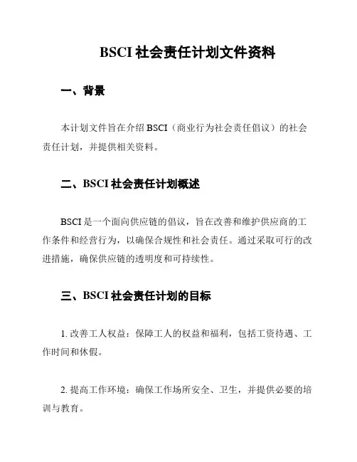 BSCI社会责任计划文件资料