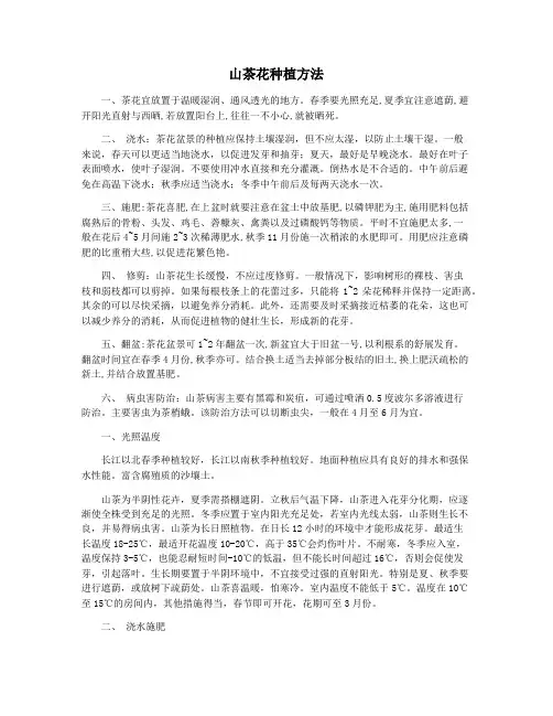 山茶花种植方法