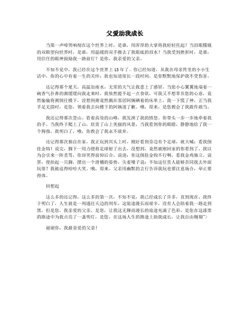 父爱助我成长