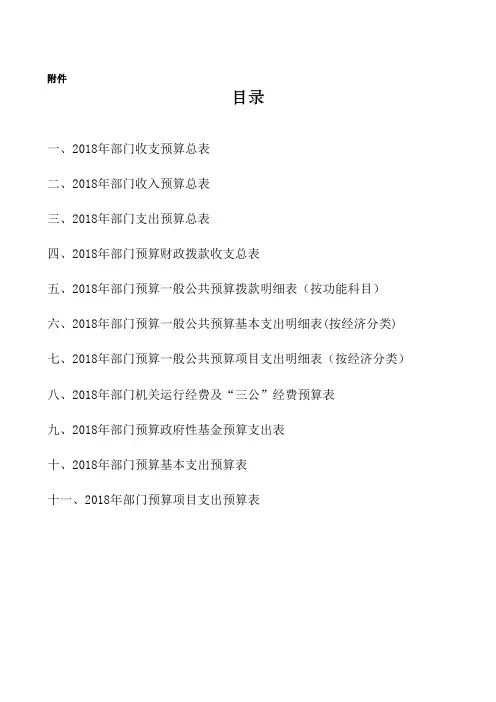 一、2018年部门收支预算总表