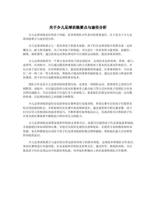关于少儿足球训练要点与途径分析