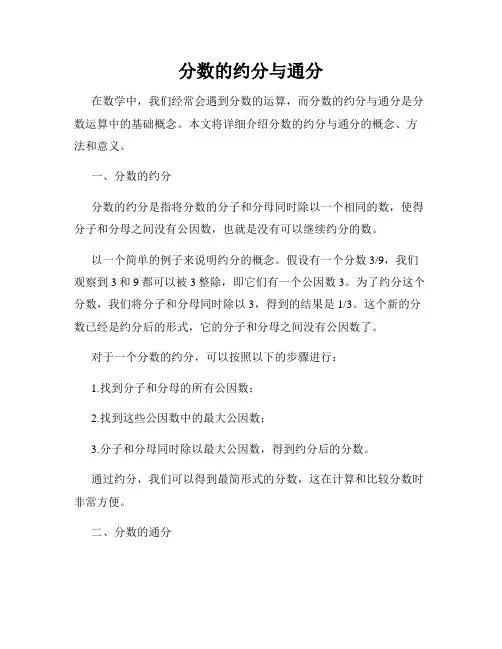 分数的约分与通分