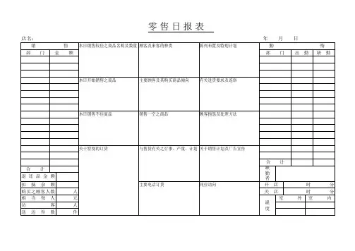 零售日报表