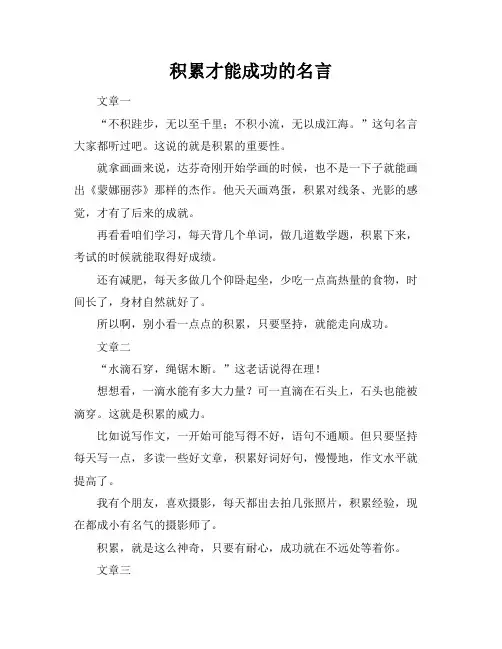 积累才能成功的名言