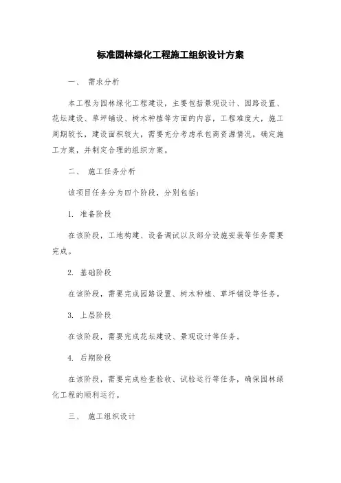 标准园林绿化工程施工组织设计方案