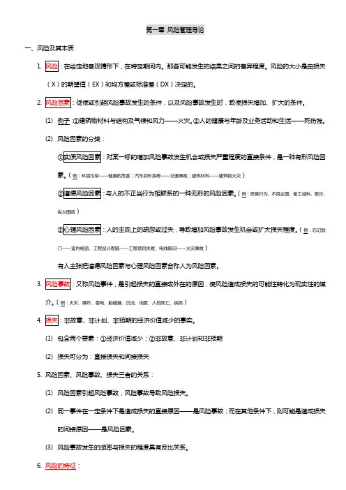 风险管理导论学习笔记