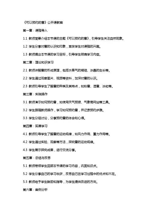 《可以预约的雪》公开课教案