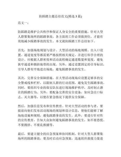 防踩踏主题总结范文(精选3篇)