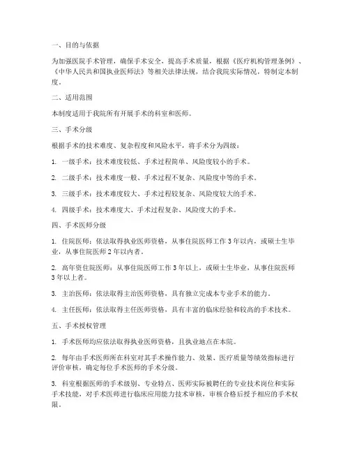 医院手术授权管理制度
