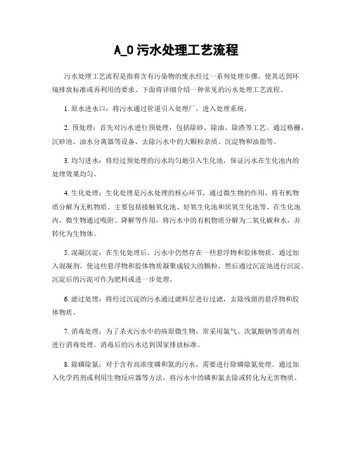 A_O污水处理工艺流程