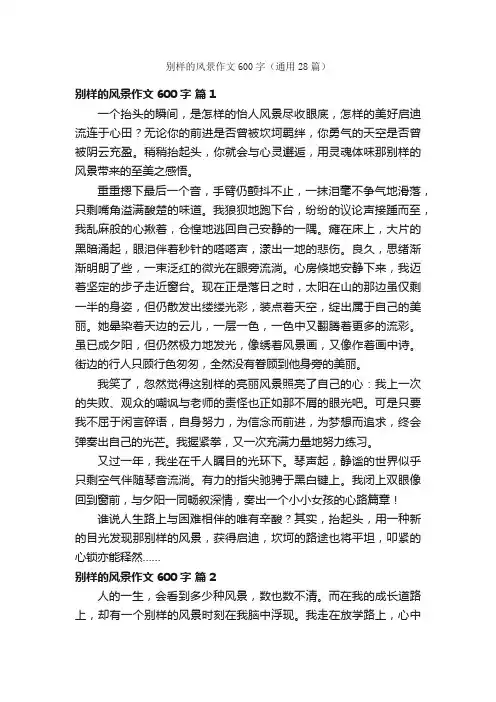 别样的风景作文600字（通用28篇）