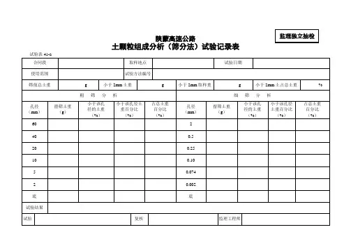 土颗粒组成分析(筛分法)试验记录表.doc