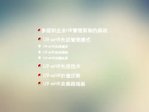 用友U9-eHR系统详细介绍
