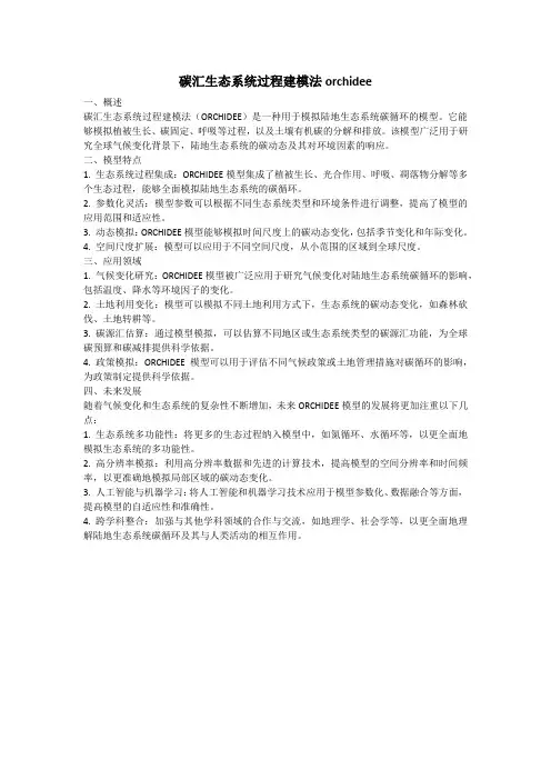 碳汇生态系统过程建模法orchidee