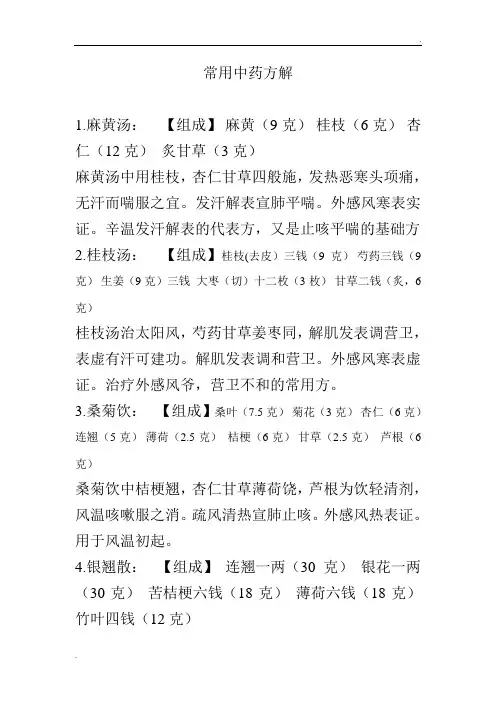 常用中药方解