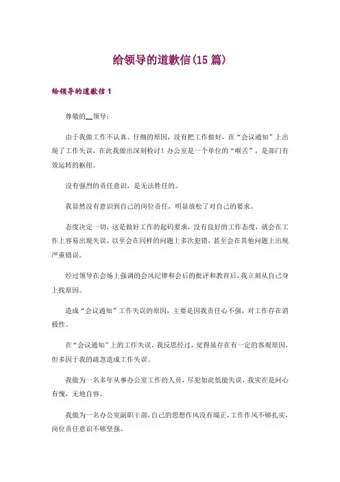 给领导的道歉信(15篇)