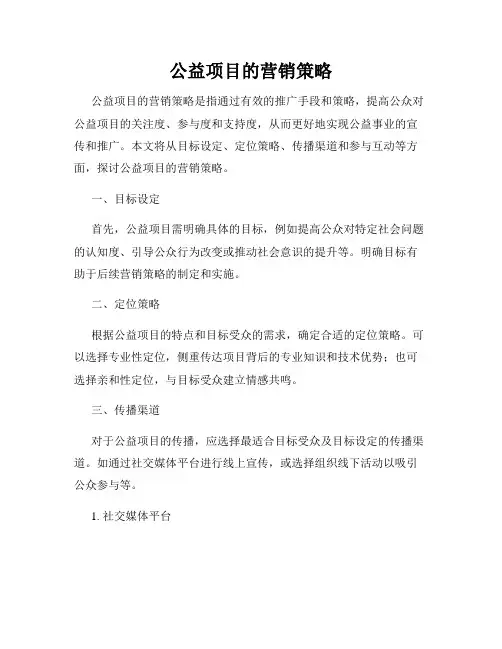 公益项目的营销策略