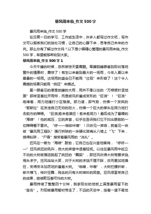 暴风雨来临_作文500字