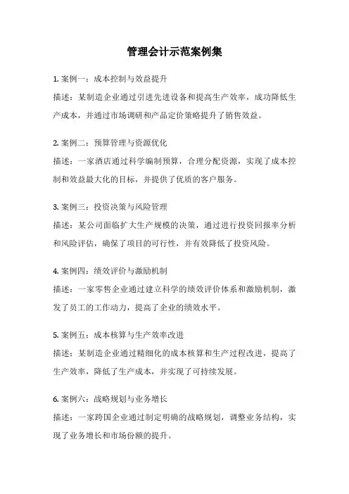 管理会计示范案例集