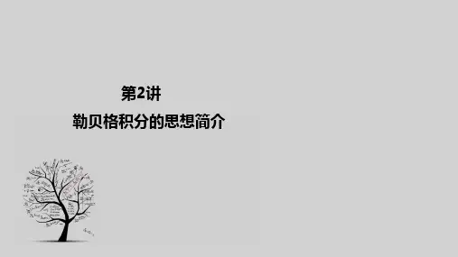 第二讲 勒贝格积分的思想简介