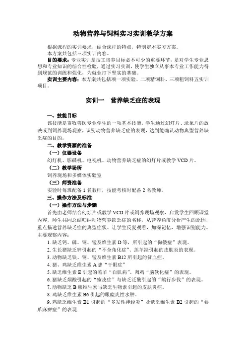 动物营养实训方案