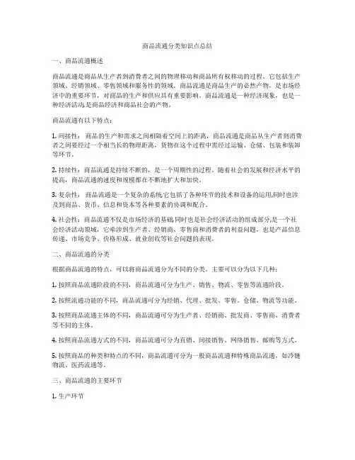 商品流通分类知识点总结