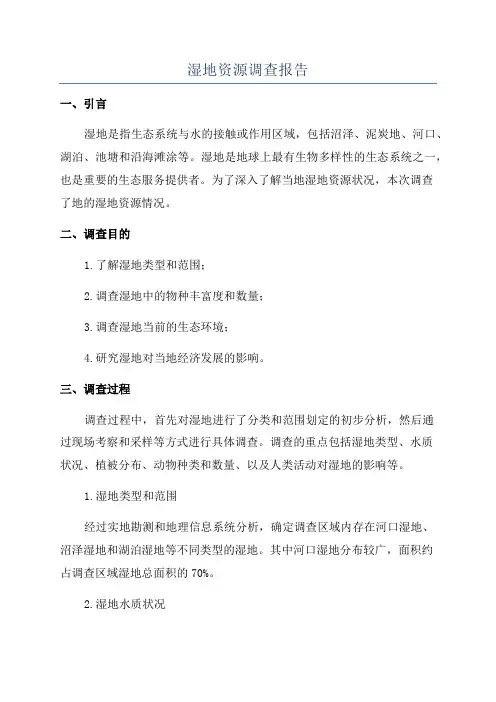 湿地资源调查报告