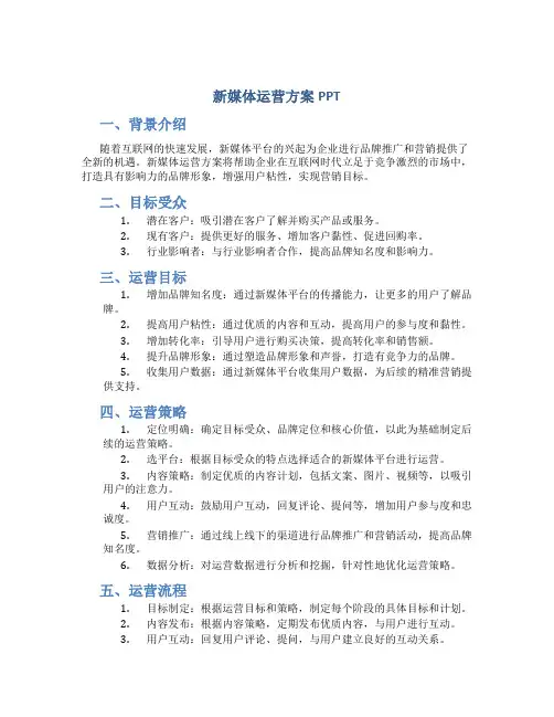 新媒体运营方案ppt