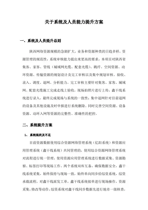 系统及人员能力提升方案
