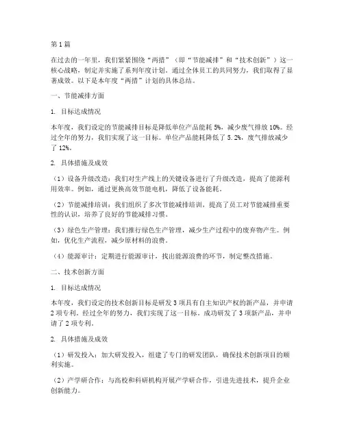 两措年度计划总结(3篇)