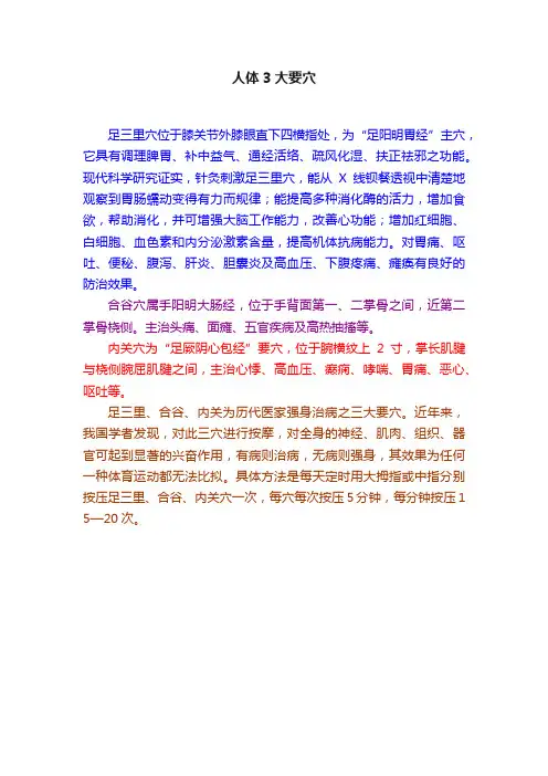 人体3大要穴