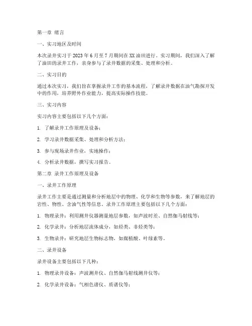 录井实习报告