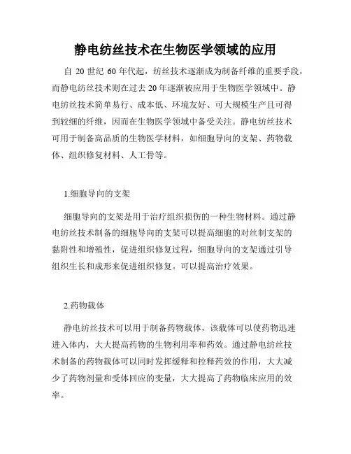 静电纺丝技术在生物医学领域的应用