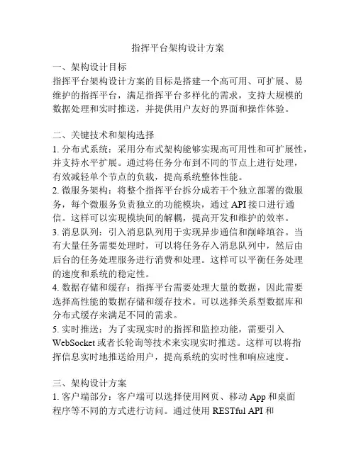 指挥平台架构设计方案