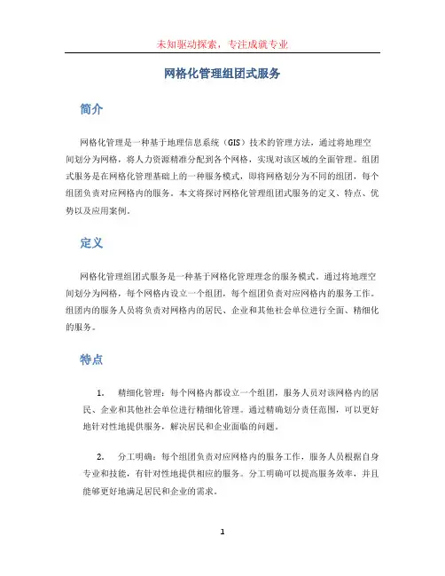 网格化管理组团式服务