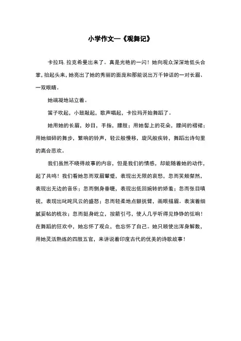 作文《观舞记》