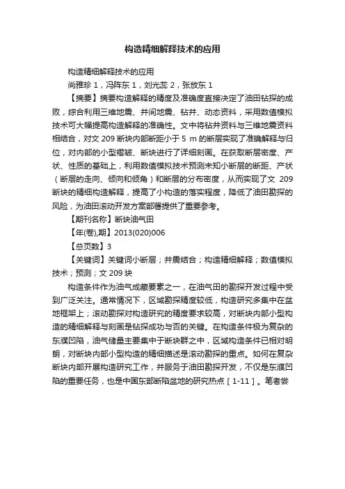 构造精细解释技术的应用