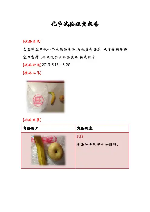 水果在塑料袋中腐烂实验