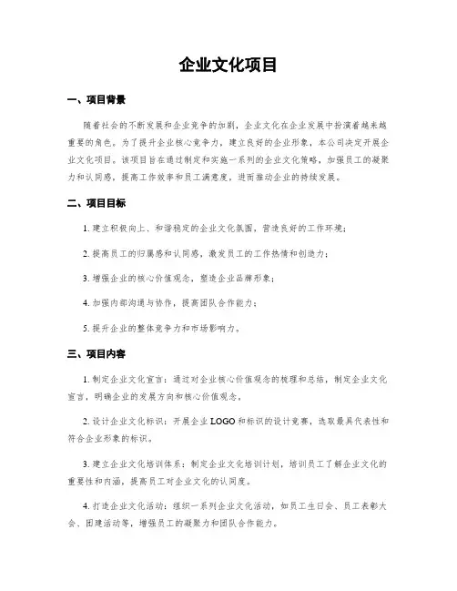 企业文化项目