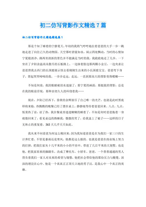 初二仿写背影作文精选7篇
