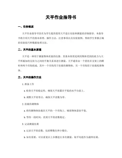 天平作业指导书