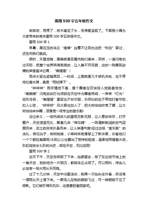 雷雨500字五年级作文