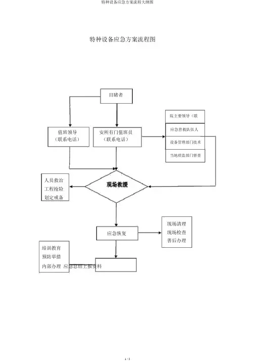 特种设备应急方案流程纲要图