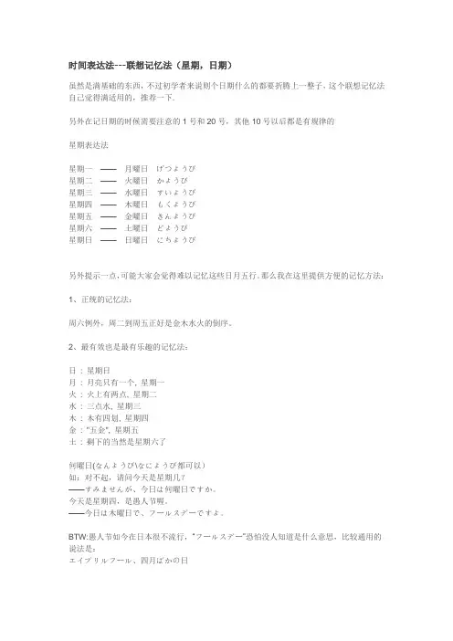 日语日期时间表达法